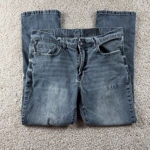 Axel Brand Jeans Mens 36x32 Medium Wash Blue Denim Slim Straight Casual Pants